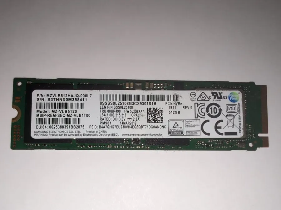 SSD-накопитель Samsung PM981 512GB M.2 2280 NVMe PCIe Gen3 x4 SSD MZVLB512HAJQ-0 — фото лота 1