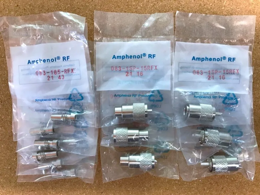 Разъём 6 Amphenol PL 259 Connectors + 6 Reducers для RG-58, RG-141, RG-400, LMR-