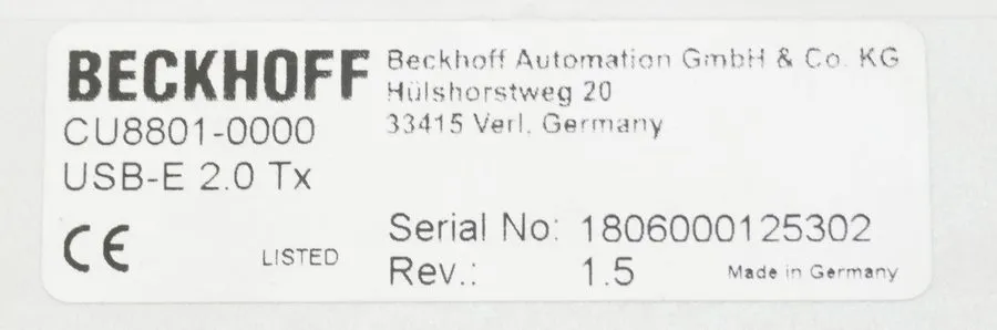 Объектив Beckhoff CU8801-0000 USB Extender