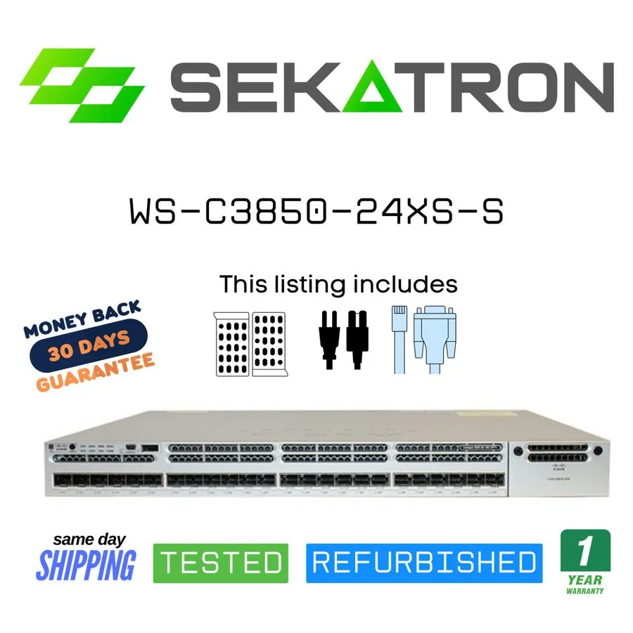 Коммутатор Cisco WS-C3850-24XS-S 24-Port 10Gb SFP+ Switch Quick Delivery”