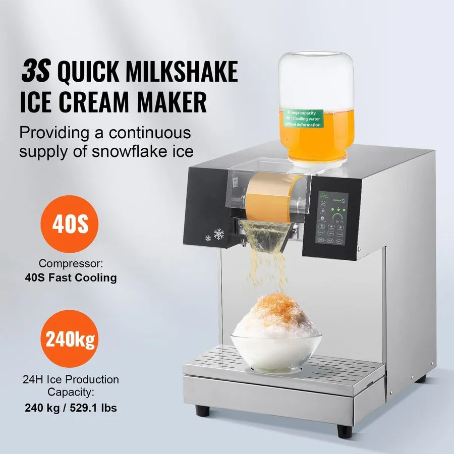 Льдогенератор VEVOR Commercial Snowflake Ice Machine 529LBS/24H Stainless Steel