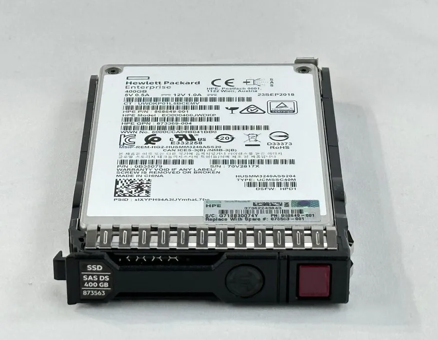 Сервер HPE 400GB 12Gb/s SAS WI SFF SC DS Solid State Drive G8 G9 G10 SSD Gen10 9