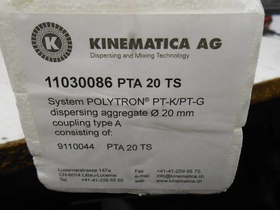 Гомогенизатор KINEMATICA 11030086 POLYTRON PTA 20 TS STAINLESS STEEL HOMOGENIZER
