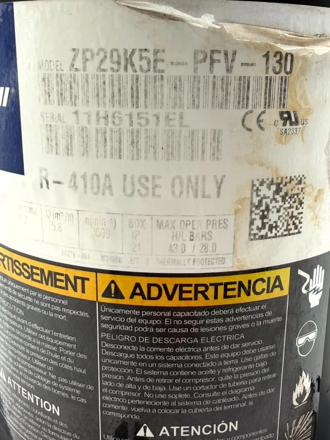Компрессор Copeland ZP29K5E-PFV-130 Scroll Compressor 2.5-Ton 208-230V 1PH 31100