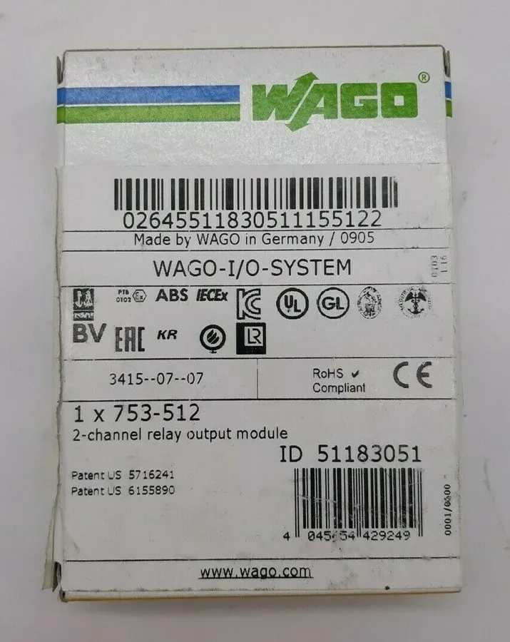 Модуль ввода-вывода Wago 753-512 Digital Relay Output Module: 2 Channels, 230VAC