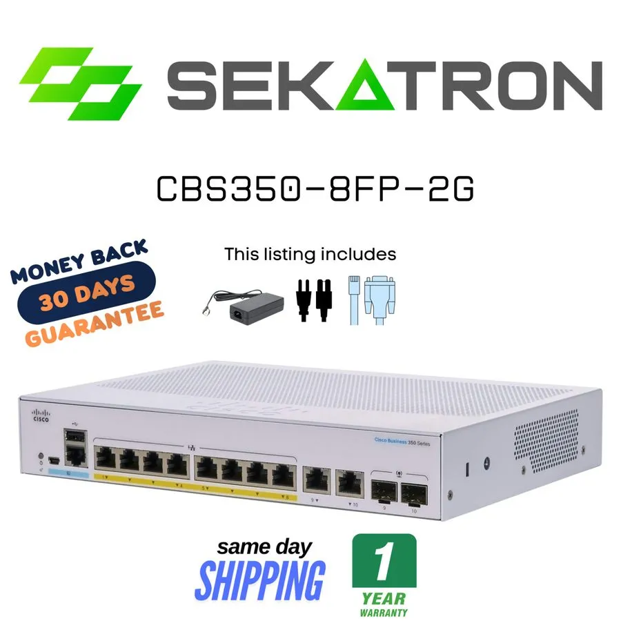 Коммутатор Cisco CBS350-8FP-2G 8-Port Gigabit PoE+ Managed Switch 120W 2x SFP