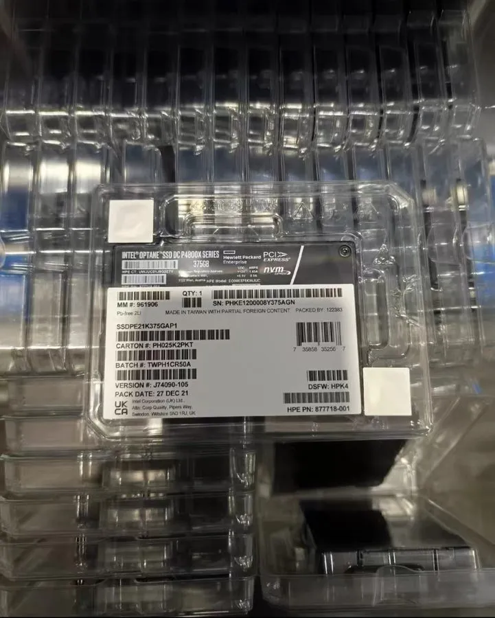 SSD-накопитель Intel Optane P4800x 375GB SSD U.2 NVME PCIE HP SSDPE1K375GAP1 Sol