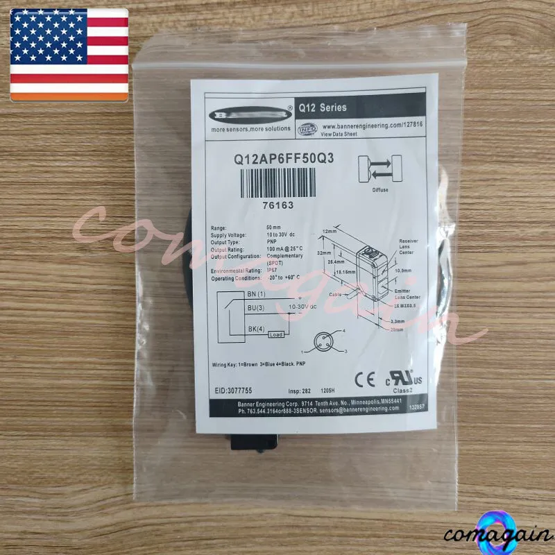 Фотоэлектрический датчик Banner Q12AP6FF50Q3 Photoelectric Sensor 76163 PNP M8 3