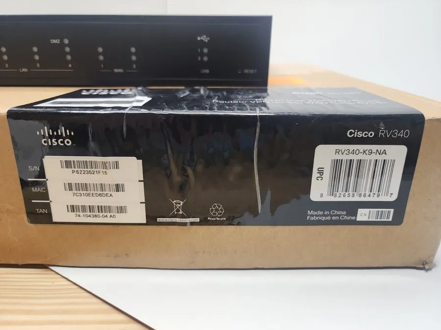 Маршрутизатор Cisco RV340 1000Mbps Dual WAN Gigabit VPN Router (RV340-K9-NA)