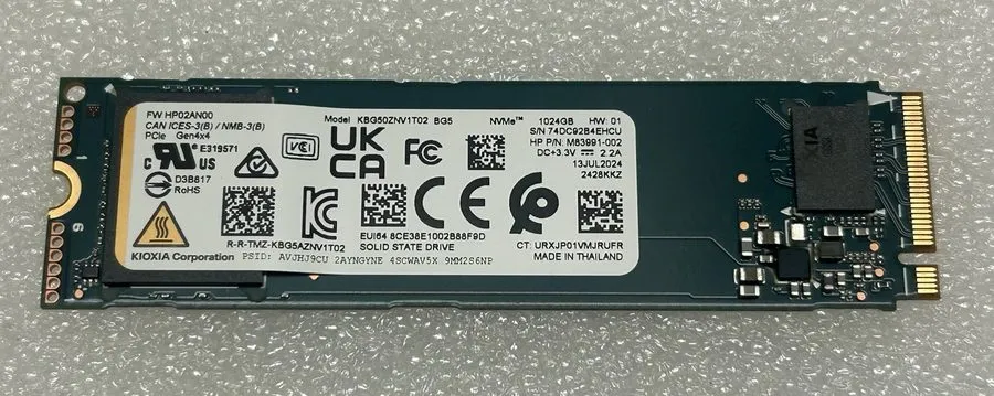 SSD-накопитель Kioxia BG5 1TB M.2 2280 NVMe PCIe SSD (KBG50ZNV1T02) /98%