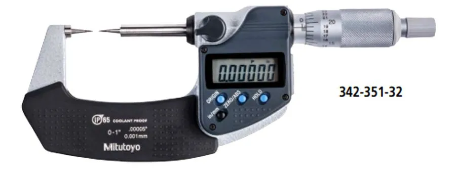 Микрометр Mitutoyo 342-351-32 Digimatic Point Micrometer 0"- 1"/25.4mm SPC IP65 