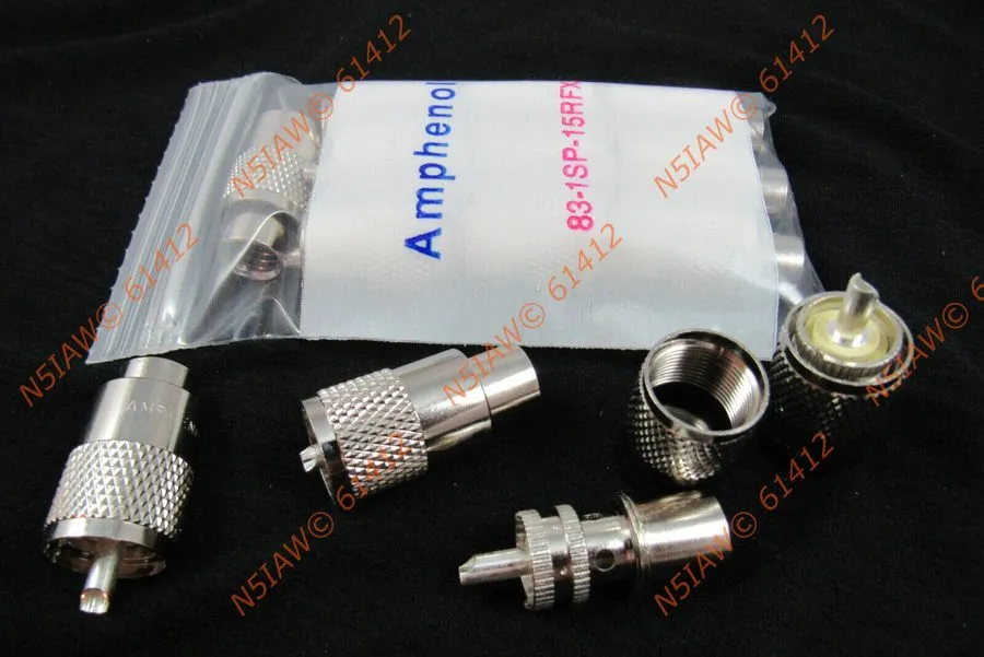 Разъём 10 Amphenol PL-259 UHF Connectors RG-8 RG-213 9913 LMR400 & more Value Pa