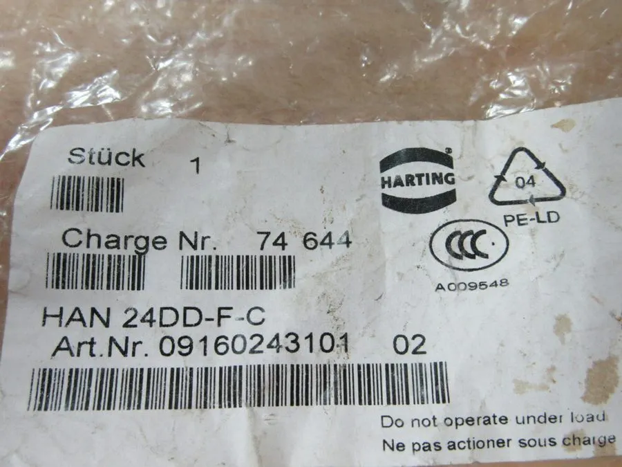 Разъём HARTING HAN 24DD-F-C 24-Pin Female Industrial Connector Han DD