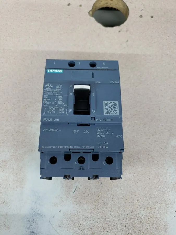 Автоматический выключатель 1 ! SIEMENS 20AMP 3VA4120-6ED34-0AA0 CIRCUIT BREAKER 
