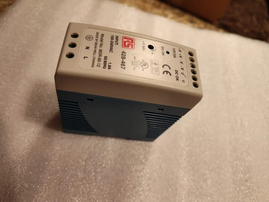Блок питания Mean Well MDR-60-12 60W 12VDC 5A DIN Rail Switchmode Power Supply — фото лота 1