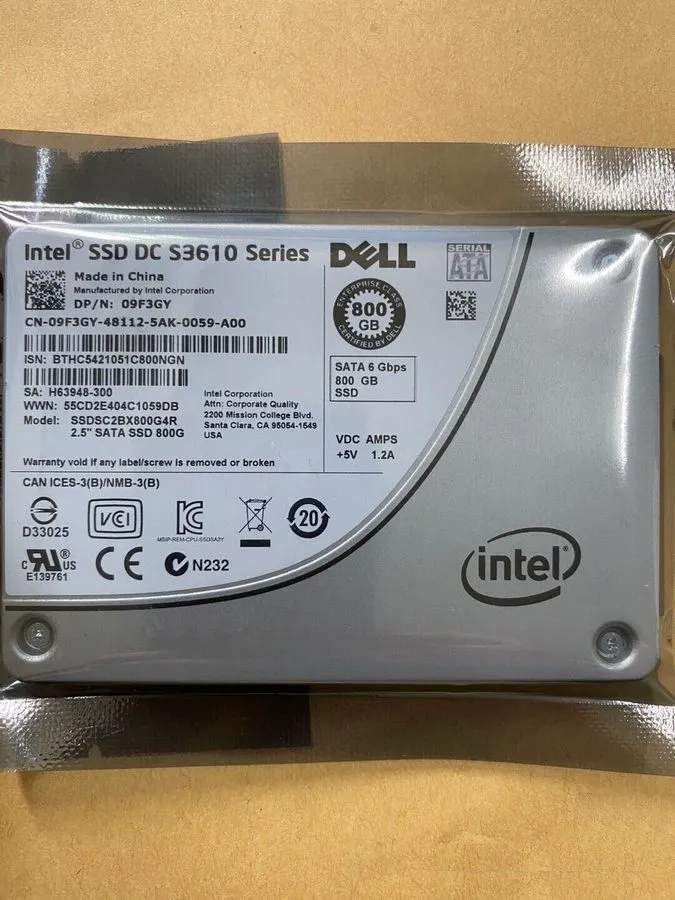 SSD-накопитель 09F3GY DELL /Intel DC S3610 Series SSDSC2BX800G4R 800GB 2.5 inch 
