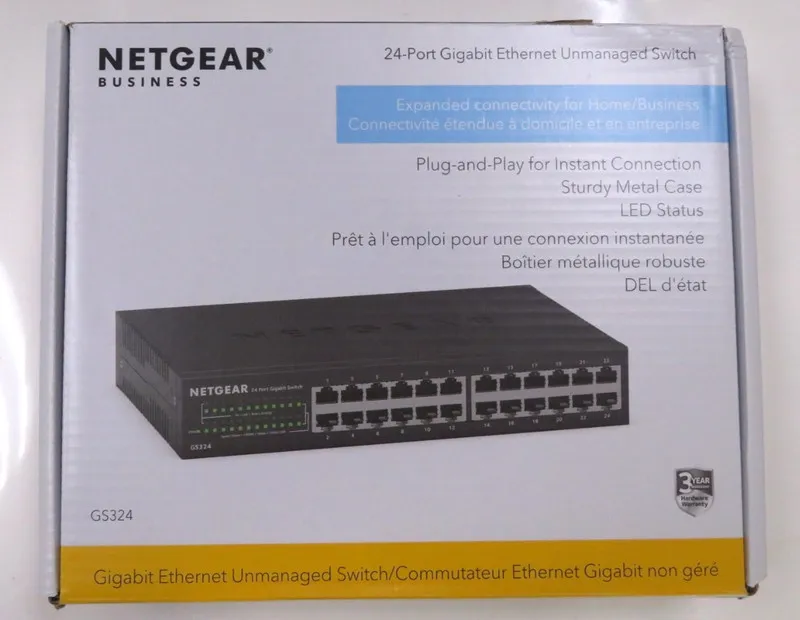 Коммутатор NETGEAR GS324-200NAS 24-Port Gigabit Ethernet Unmanaged Switch Black