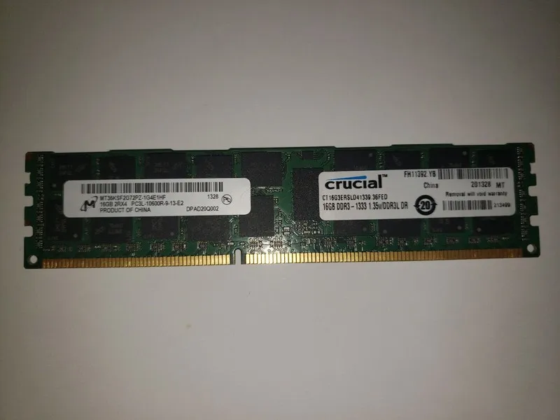Модуль памяти MICRON MT36KSF2G72PZ 16GB 2RX4 PC3L-10600R-9-13-E2 Server RAM