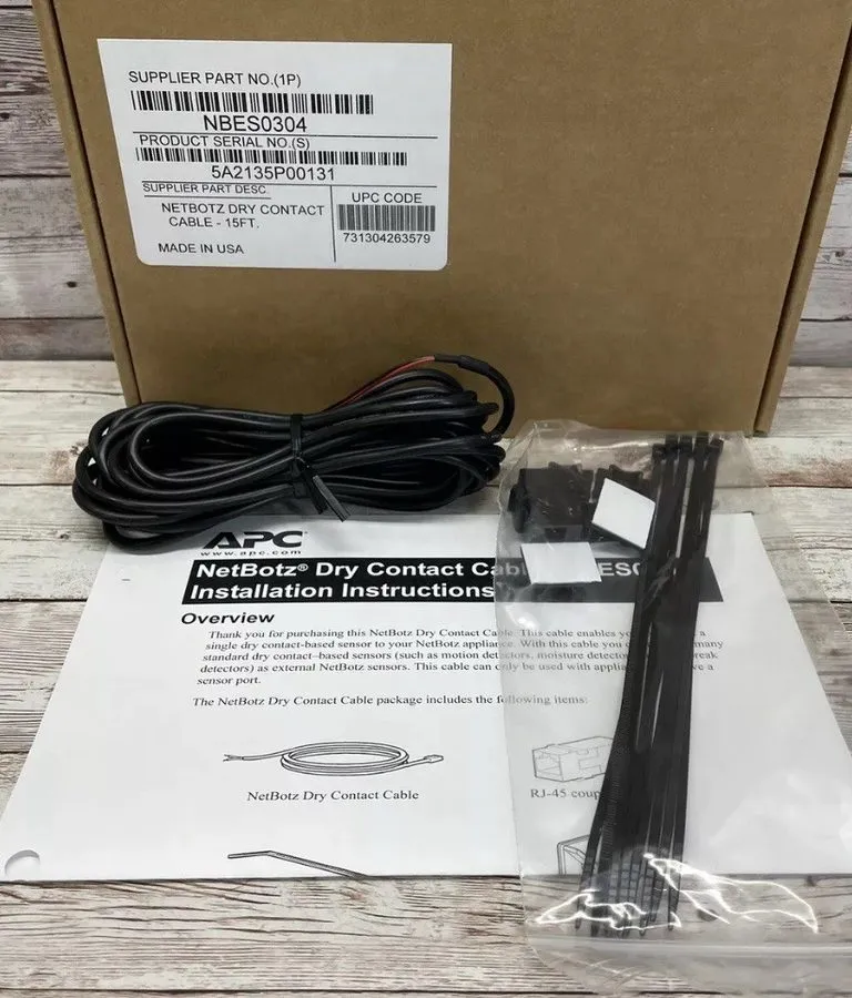 Кабель APC Schneider NetBotz Dry Contact State Monitor Sensor Cable 15ft Black N — фото лота 1