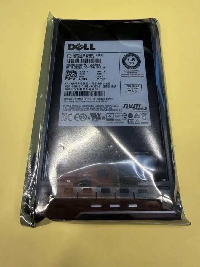 SSD-накопитель JFPP4 Dell Samsung PM1725 1.6TB PCIe NVMe 2.5'' Internal SSD 0JFP — фото лота 1