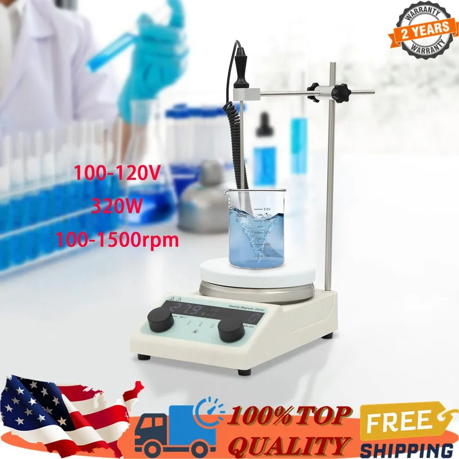 Магнитная мешалка 320W Magnetic Stirrer with Heating Plate Lab Efficient Mixer 1