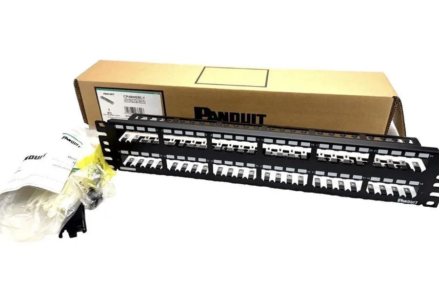 Патч-панель Panduit CP48WSBLY 2U 48-Port Mini-Com Keystone Patch Panel w/ Strain
