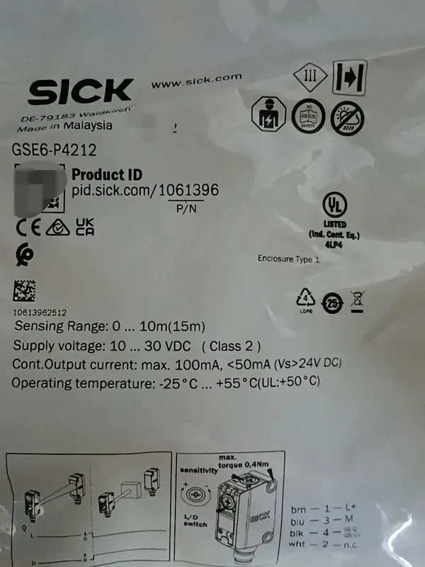 Фотоэлектрический датчик SICK GSE6-P4212 1061396 Photoelectric Sensor