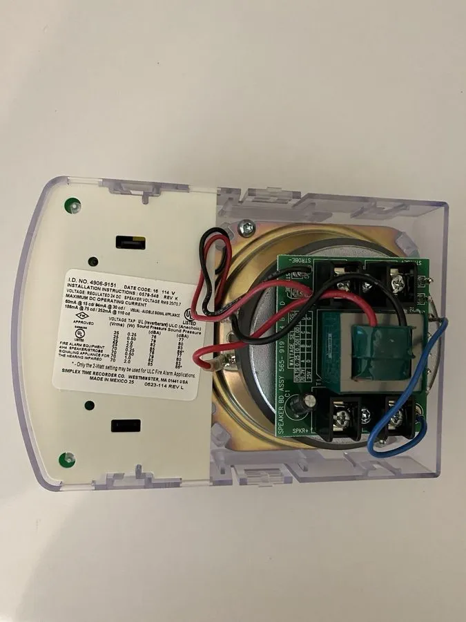 Акустическая система Simplex TrueAlert 4906-9151 24v speaker strobe fire alarm w — фото лота 2