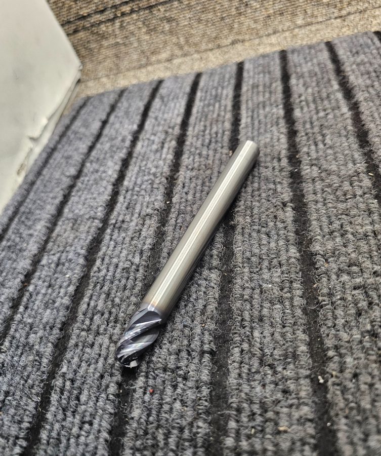 Режущий инструмент 1/2” Hanita Carbide 4 Flute Ball End Mill, Extra Length, Coat