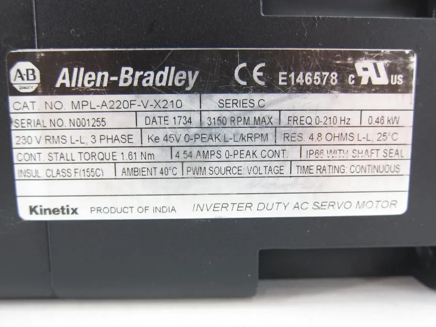 Серводвигатель Allen Bradley MPL-A220F-V-X210 Servo Motor