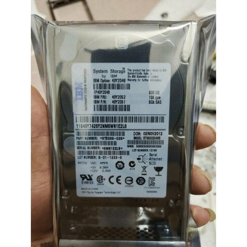 Жёсткий диск IBM 49Y2051 49Y2052 600GB 49Y2048 2.5 in 10K SAS 6G HDD HARD DRIVE
