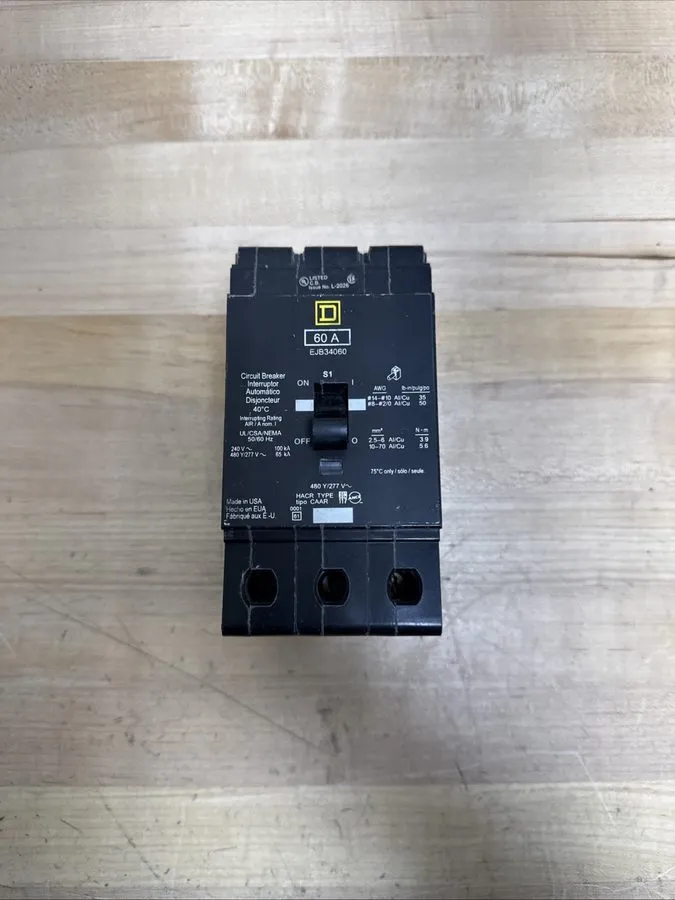 Автоматический выключатель Square D EJB34060 60A 3P 480V Bolt-On Circuit Breaker