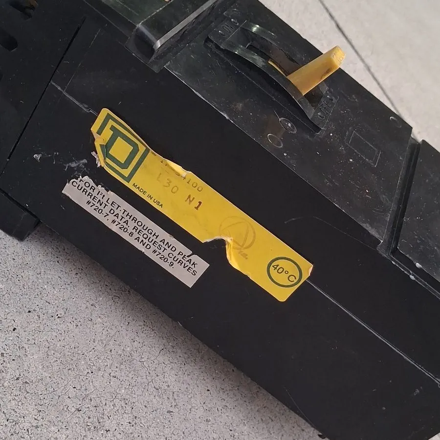 Автоматический выключатель Square D FA36100 Circuit Breaker 100A 3-Pole 480V AC  — фото лота 2