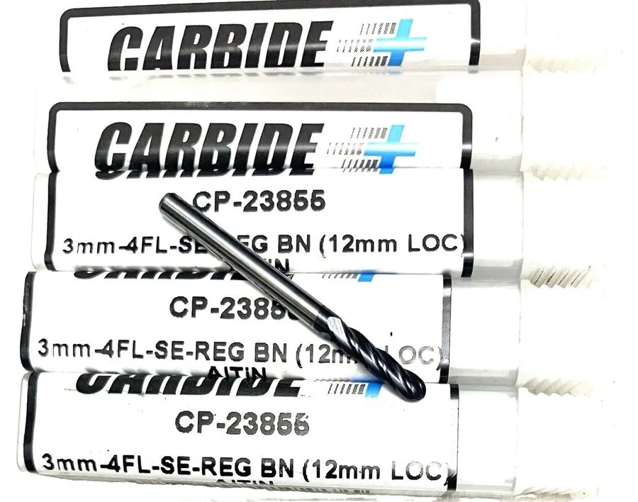 Режущий инструмент 3mm 4 Flute Ball Nose Carbide End Mill AlTiN .118" Carbide Pl