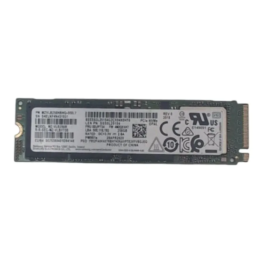 SSD-накопитель SAMSUNG PM981a M.2 2280 NVMe PCIe 3.0 x4 256GB SSD MZVLB256HBHQ-0