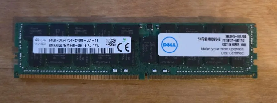 Модуль памяти SK Hynix 64GB DDR4-2400T LRDIMM Server RAM HMAA8GL7AMR4N-UH Matche