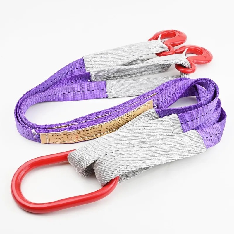 Строп Lifting Slings Straps w/ Hooks 5 Ft 4409LB Capacity Purple Rigging Straps