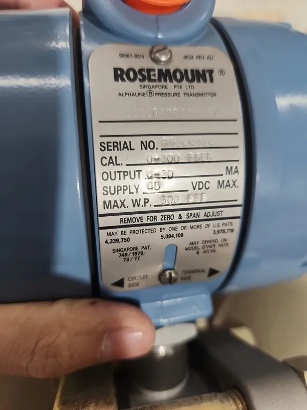 Датчик давления ROSEMOUNT, 1151GF7E22M1B1, GAGE PRESSURE TRANSMITTER, 0-300 PSIG — фото лота 1
