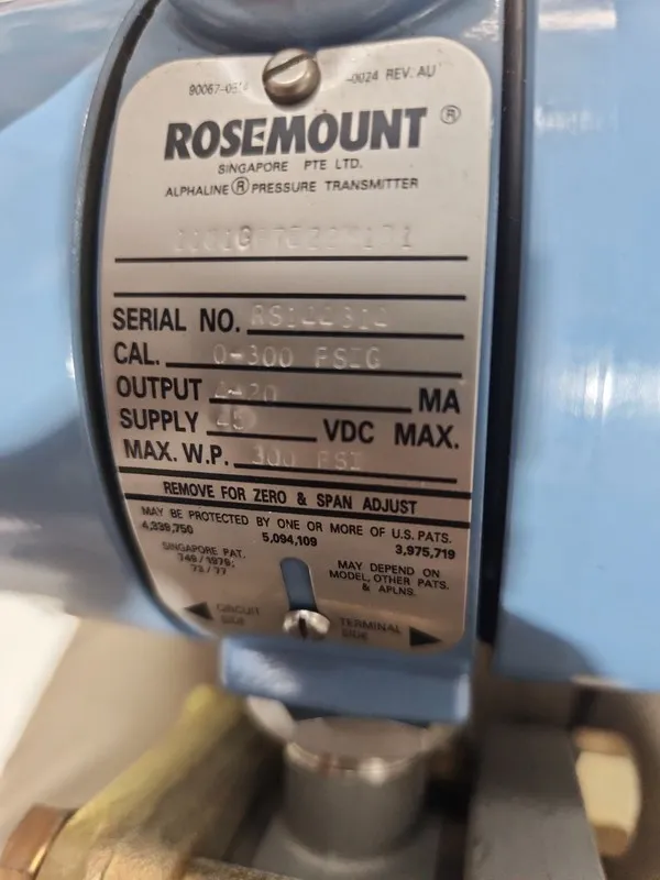 Датчик давления ROSEMOUNT, 1151GF7E22M1B1, GAGE PRESSURE TRANSMITTER, 0-300 PSIG — фото лота 2