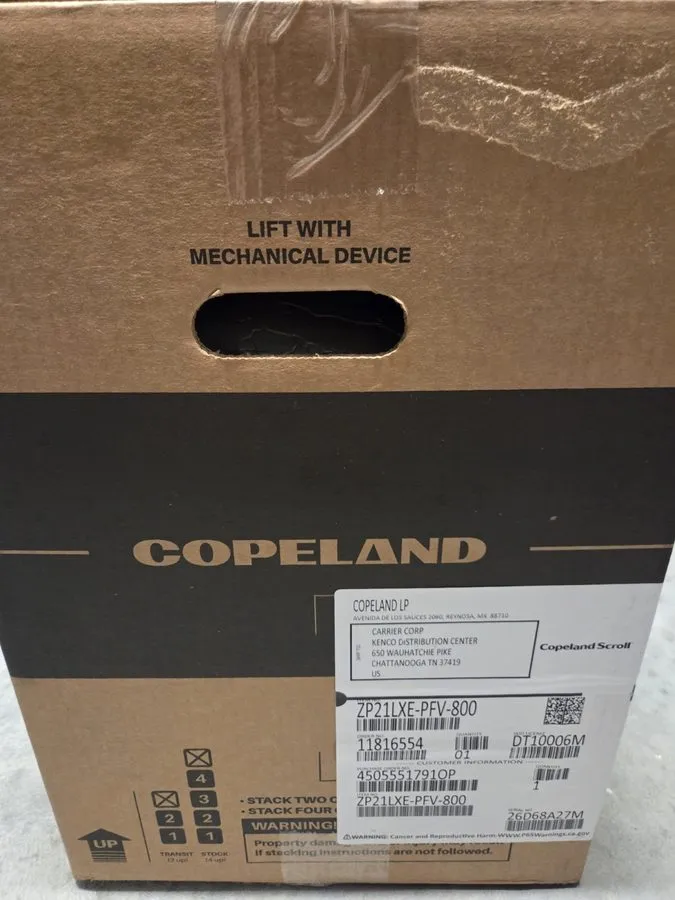 Компрессор ZP21LXE-PFV-800 Copeland Scroll Compressor 20,000 BTU/HR, 208/230V — фото лота 2