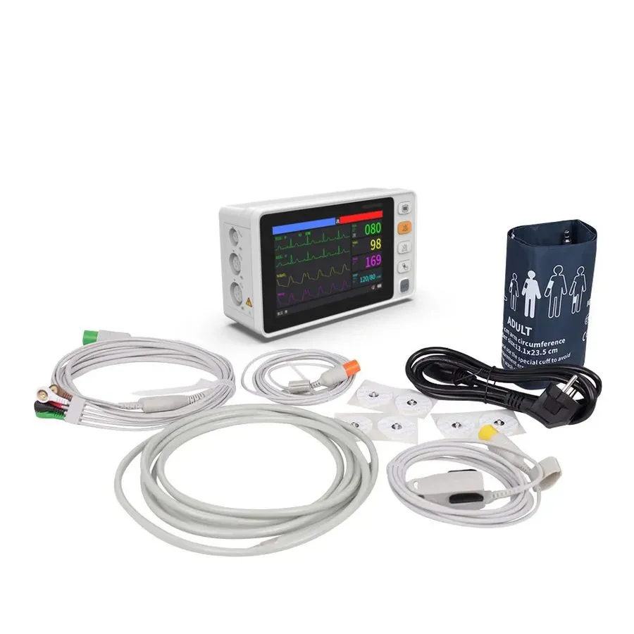Монитор пациента Portable Patient Monitor Vital Signs ICU Machine Touch 5" Optio — фото лота 2