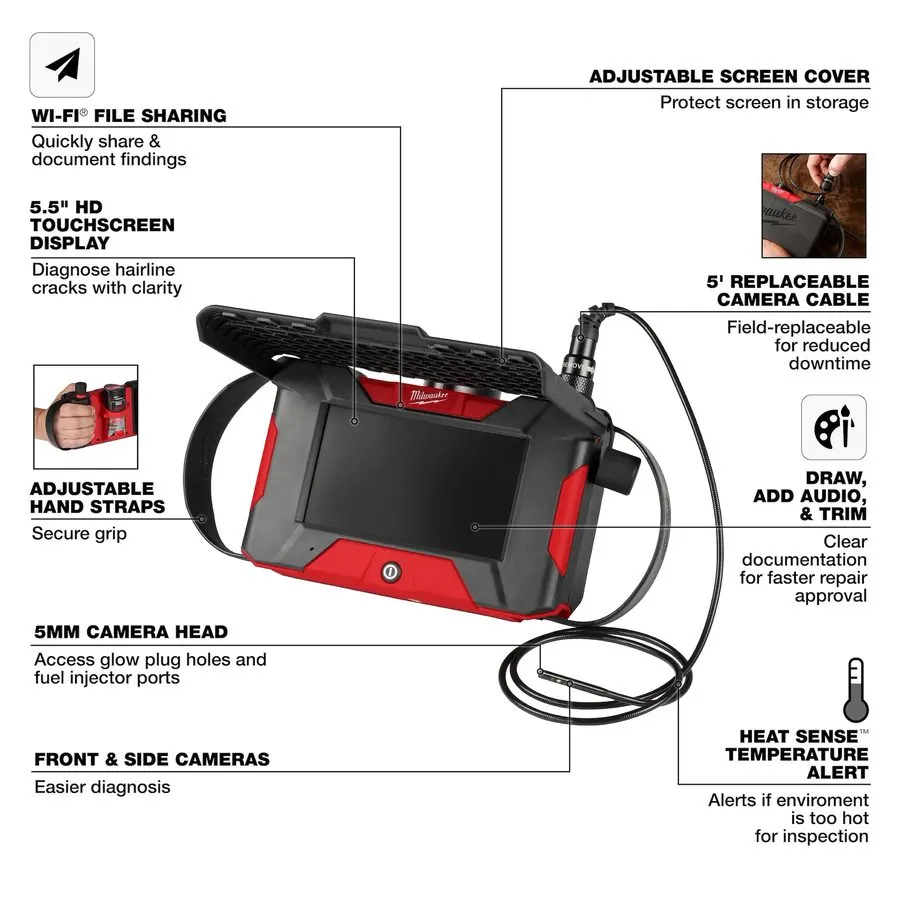 Видеоэндоскоп Milwaukee 3151-21 M12 Auto Shop Borescope Wi-Fi File Sharing Inspe