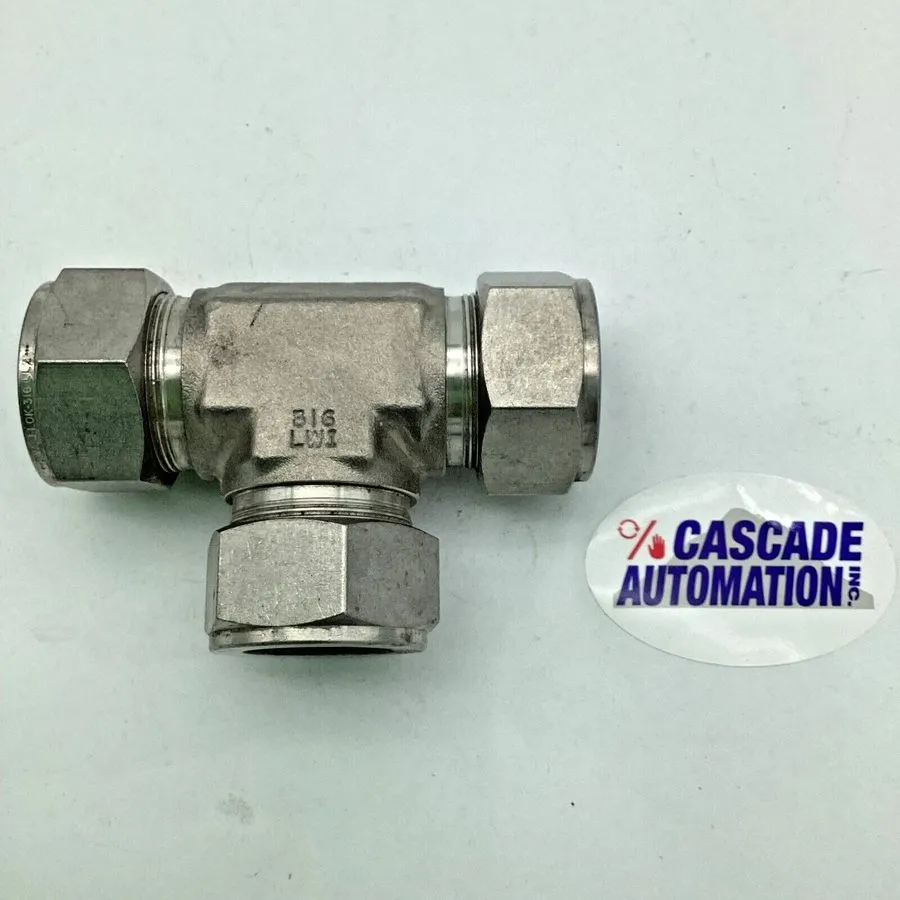 Фитинг Swagelok 316 Stainless Steel Tube Tee Fitting 1" w/Nuts SS-1610-3