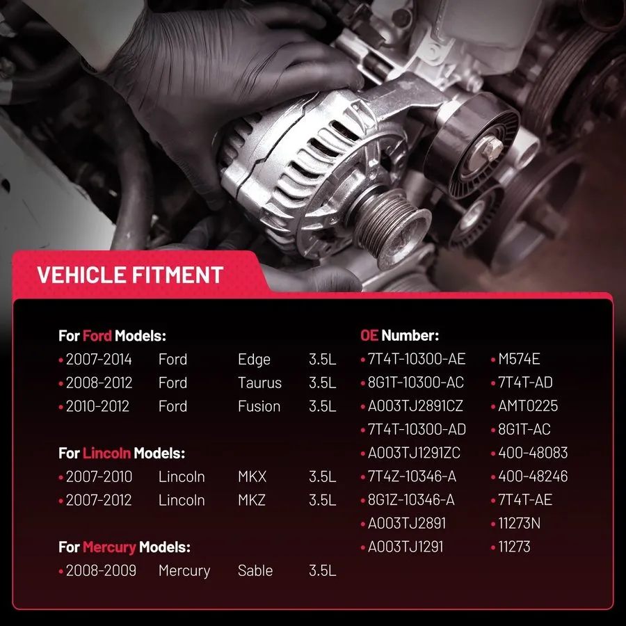 Плата Alternator для 08-09 Mercury Sable 3.5L 09-12 Lincoln MKS 3.7L 4-Door 1127