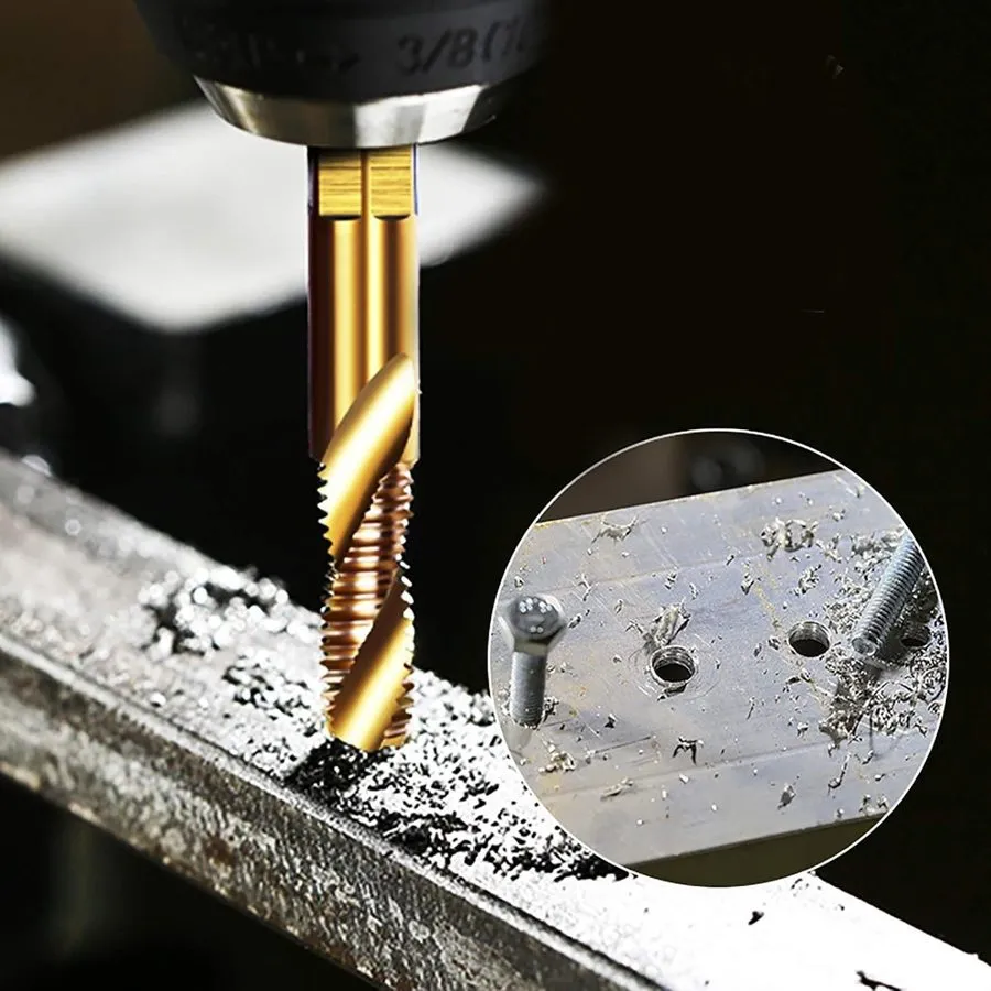 Режущий инструмент Combination Drill and Tap Set, HSS Titanium Thread Taps 6-32N