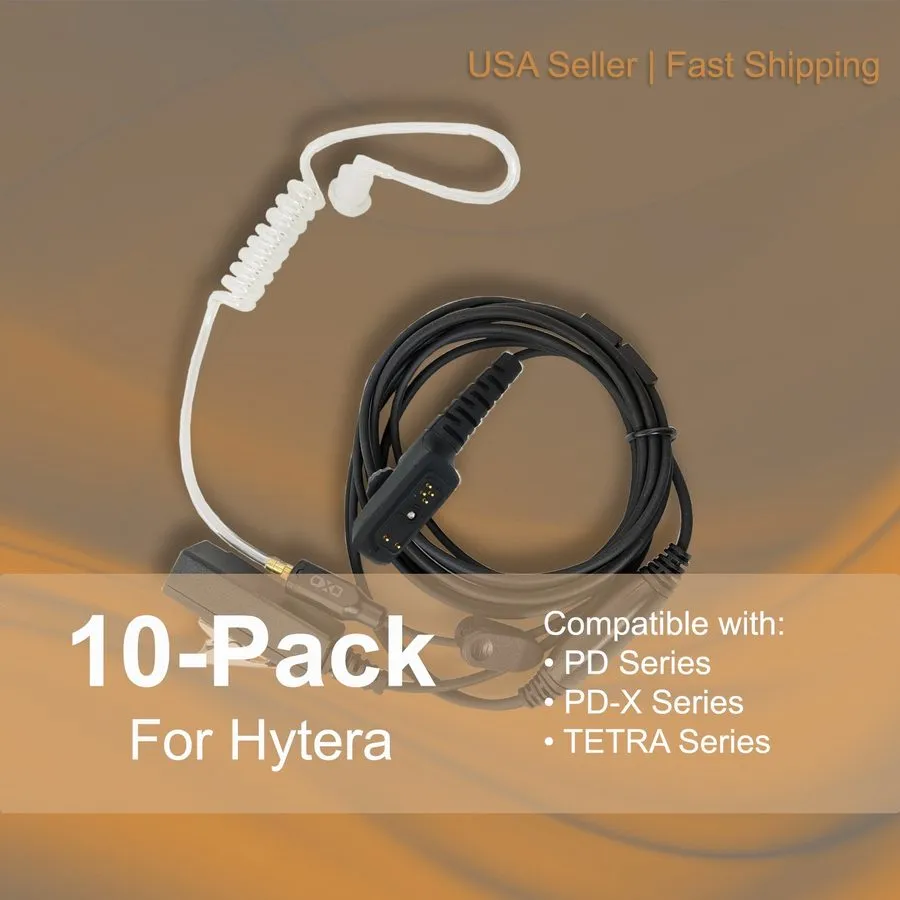 Гарнитура 5x Acoustic (2-Wire) Tube PTT Earpiece для Hytera Radios PD700 PT560 P