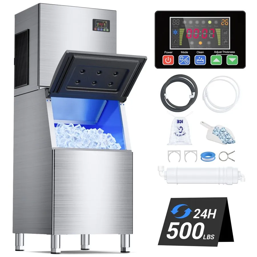 Льдогенератор Commercial Ice Maker Machines 500LBS/24H with 350LBS Storage Bin A