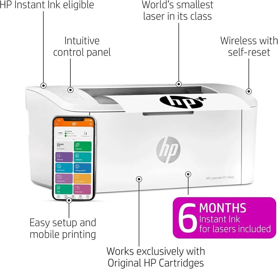 Лазерный принтер HP LaserJet M110we Wireless Black & White Compact Laser Printer