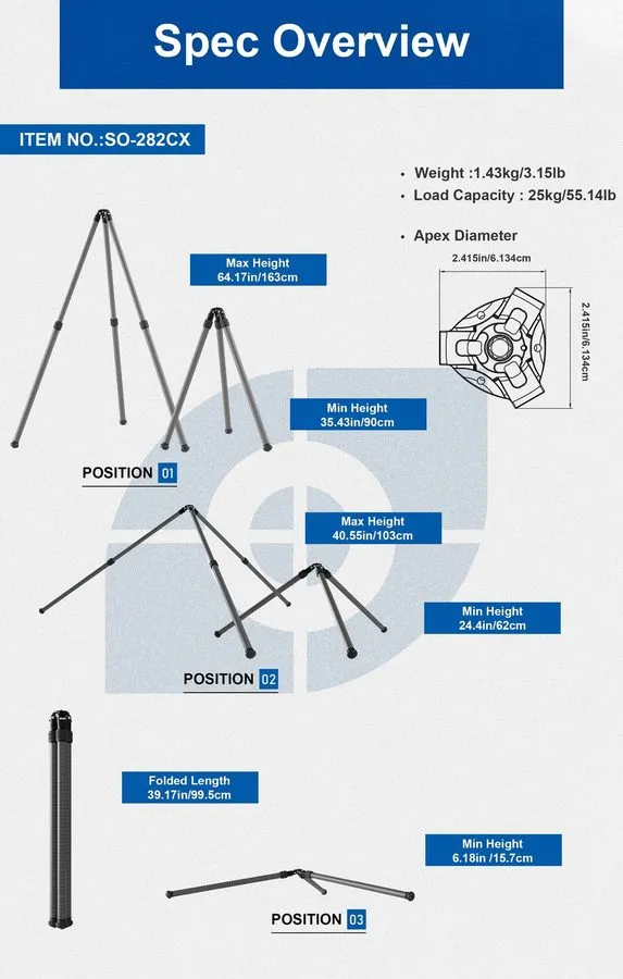 Оборудование видеонаблюдения Leofoto SO-322CX+MAB-75X Inverted Carbon Fiber Trip — фото лота 2