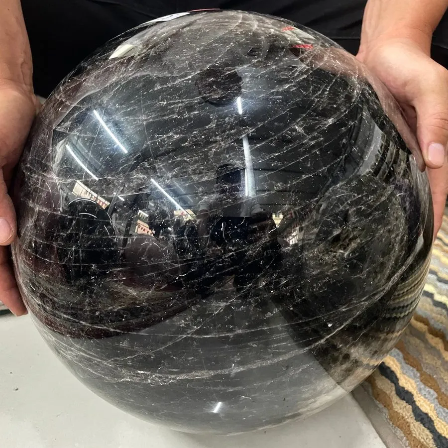 Лабораторный прибор 123.2LB Natural smoky citrine Quartz ball carved Crystal Sph — фото лота 1